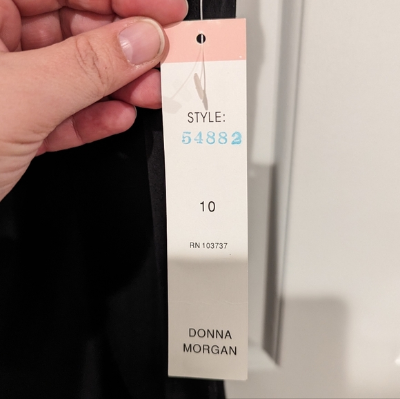 Donna Morgan Silk Sleeve-less Sheath Dress with Rhinestones - Picture 11 of 11